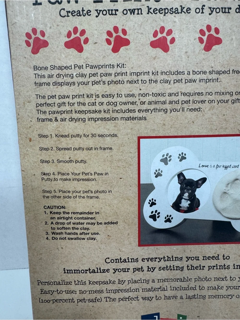 Bone-Shaped Paw Print Frame Kit - White
